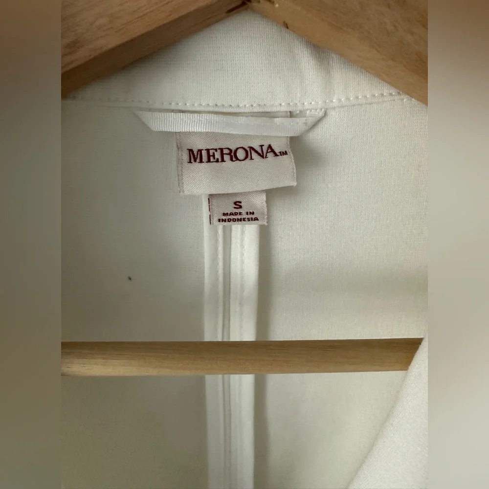 Merona White Blazer Women's Ponte Knit Summer Blazer Size Small - Picture 2 of 5